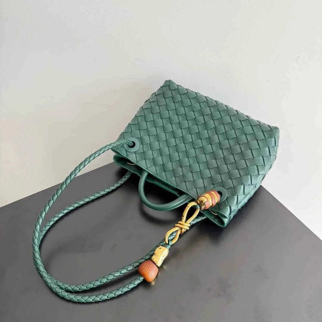 Bottega Veneta Small Andiamo Bag in 743568 Lambskin dark green