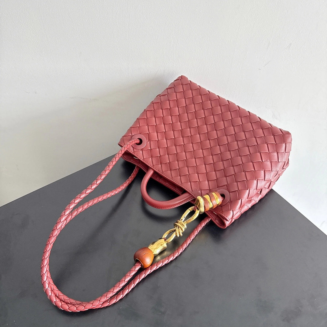 Bottega Veneta Small Andiamo Bag in 743568 Lambskin Wine Red