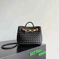 Bottega Veneta Small Andiamo Bag in 743568 Lambskin Black Gold