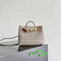 Bottega Veneta Small Andiamo Bag in 743568 power gray Lambskin