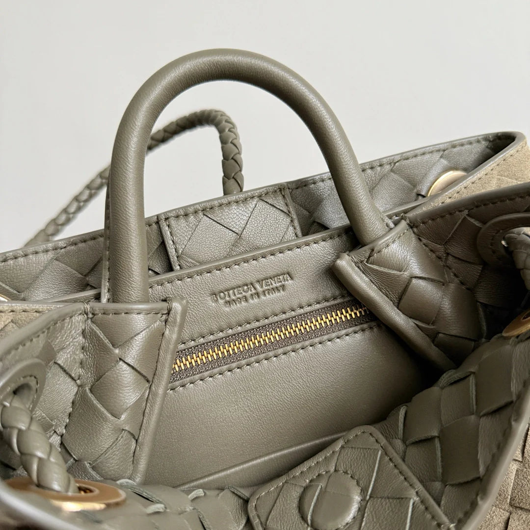 Bottega Veneta Small Andiamo Bag in 743568 Suede gray