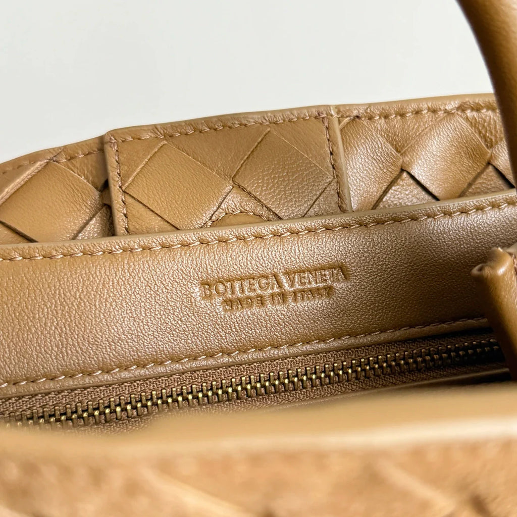 Bottega Veneta Small Andiamo Bag in 743568 Suede apricot