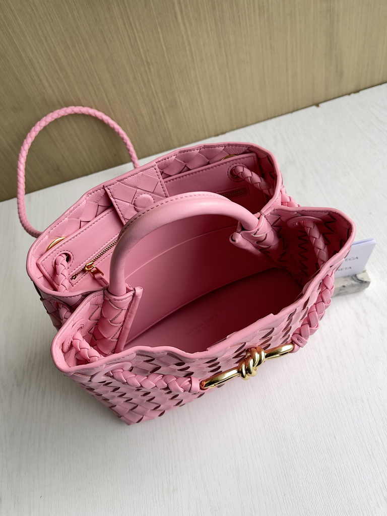 Bottega Veneta Small Andiamo Bag 743568 Lambskin Pink