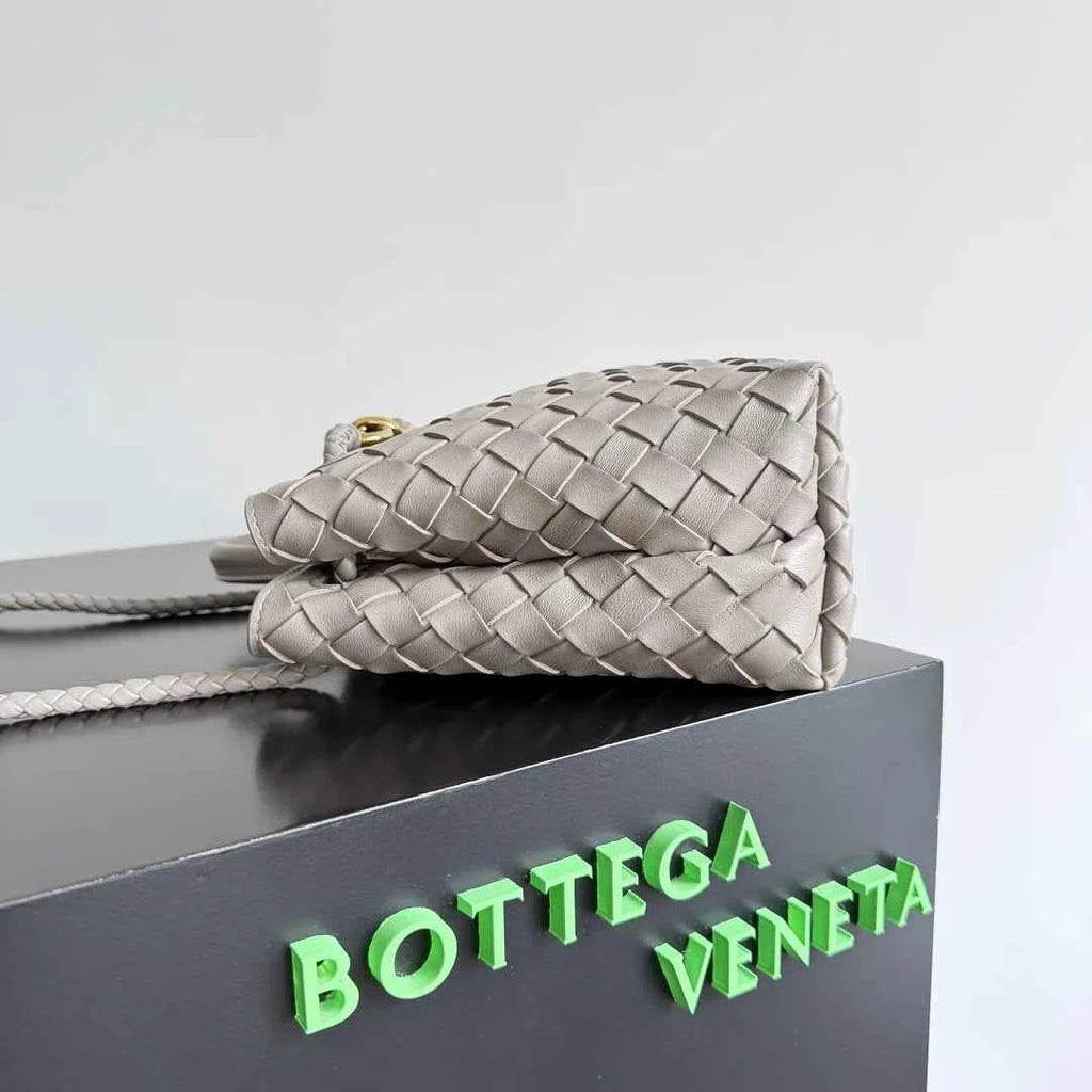 Bottega Veneta Small Andiamo Bag 743568 Suede Light Gray