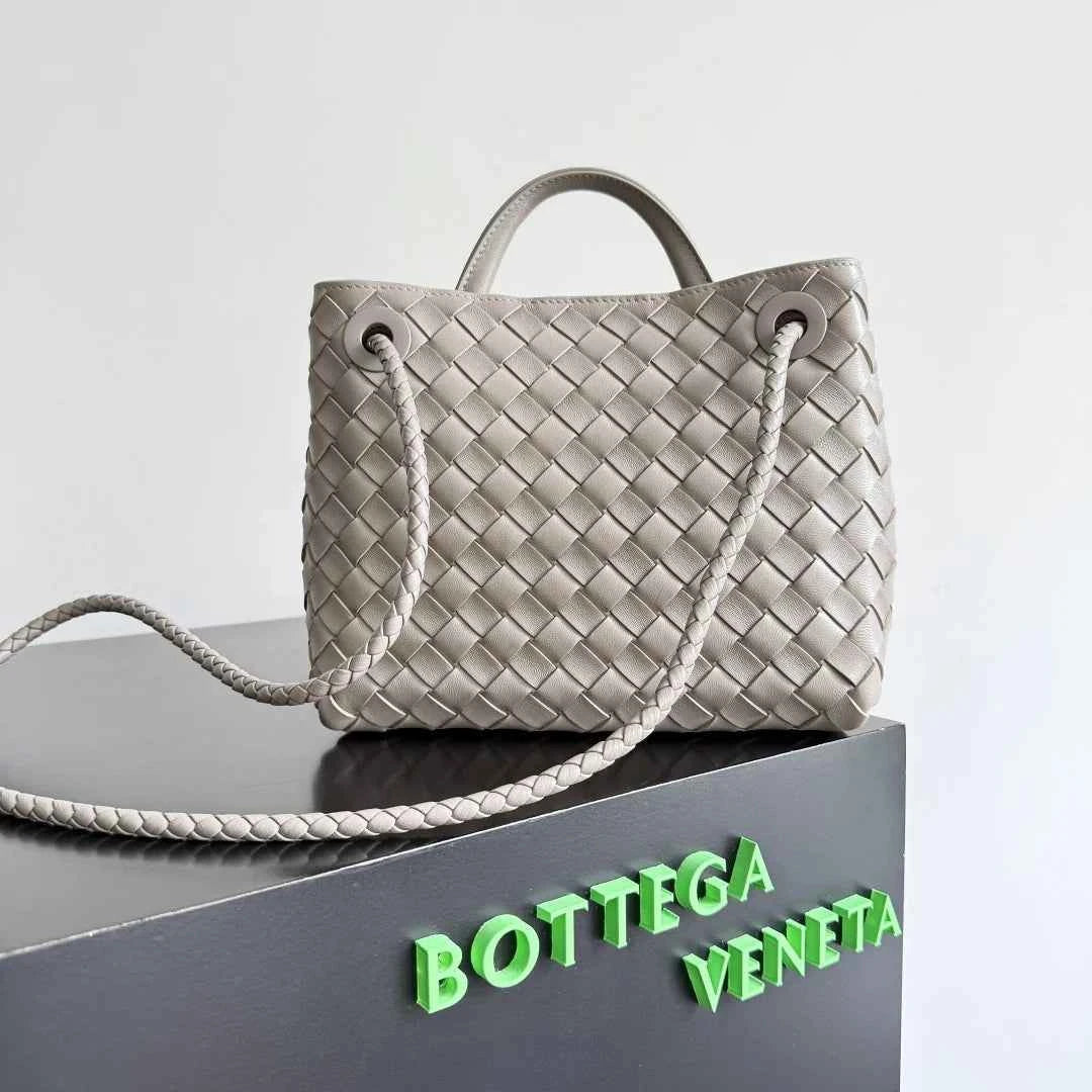 Bottega Veneta Small Andiamo Bag 743568 Suede Light Gray