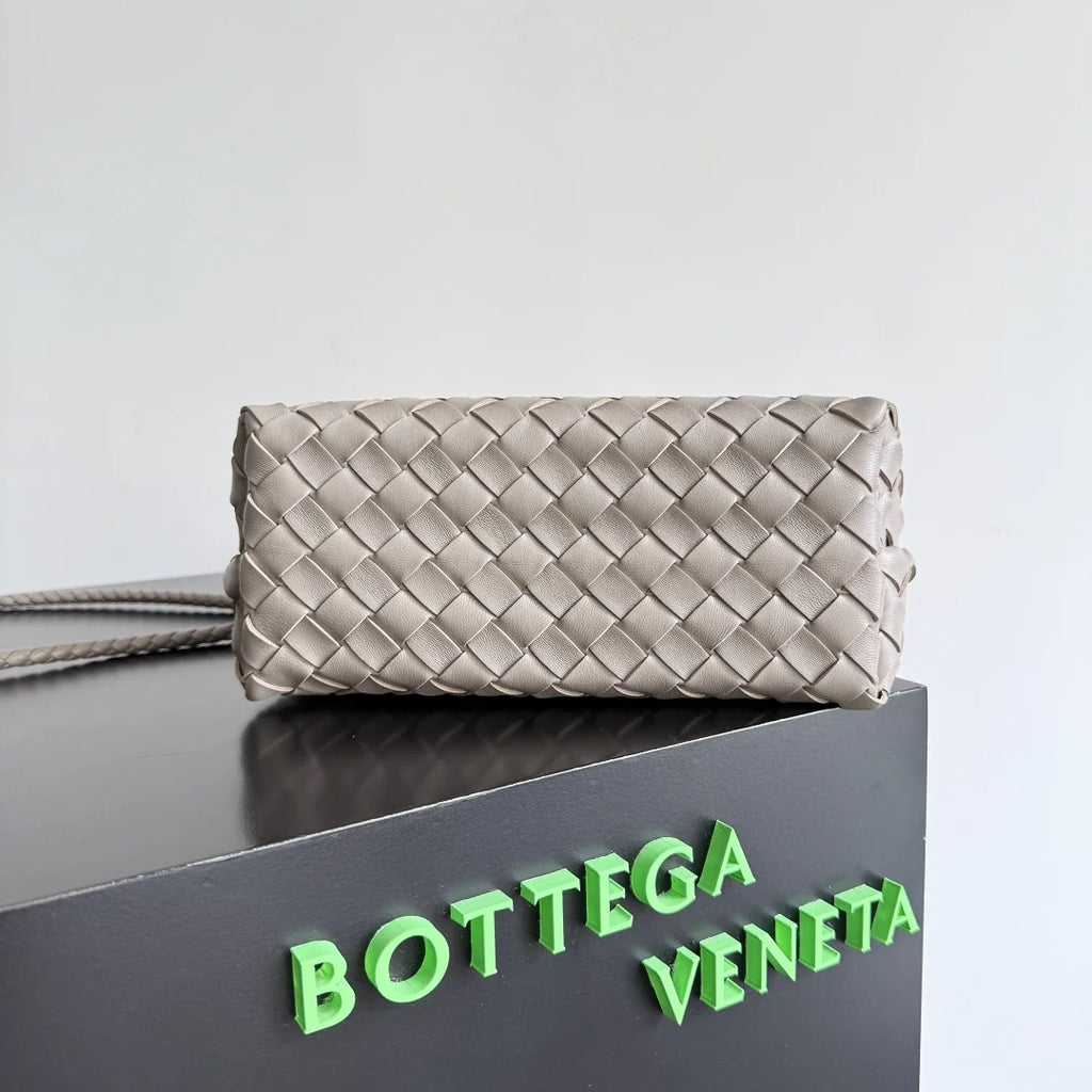 Bottega Veneta Small Andiamo Bag 743568 Suede Light Gray