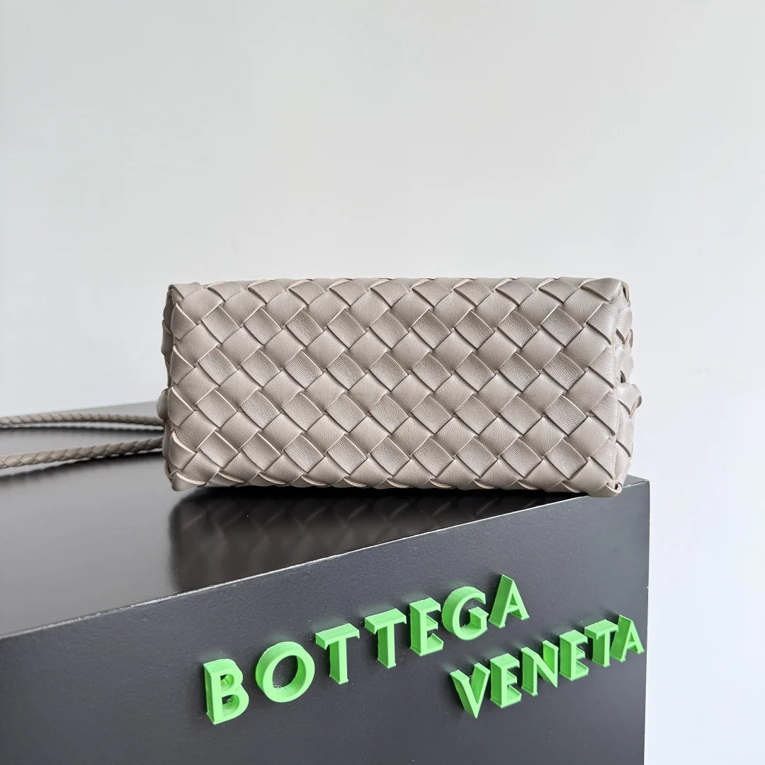 Bottega Veneta Small Andiamo Bag 743568 Suede Light Gray