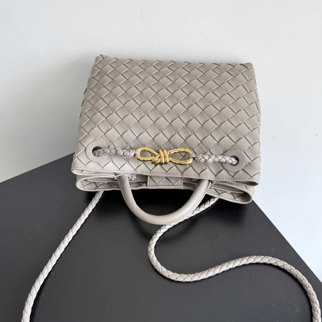 Bottega Veneta Small Andiamo Bag 743568 Suede Light Gray