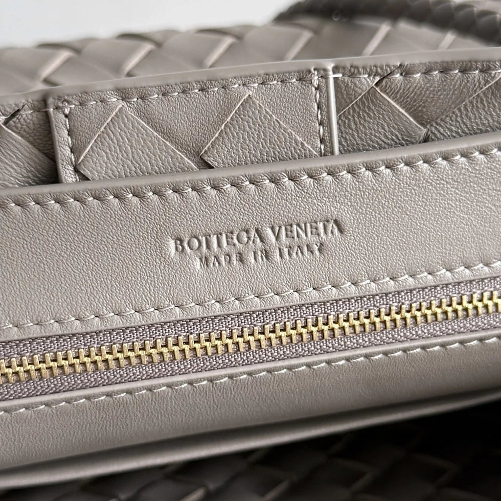 Bottega Veneta Small Andiamo Bag 743568 Suede Light Gray