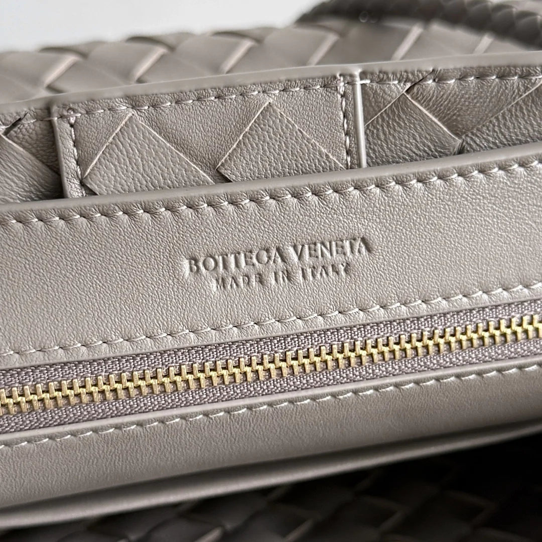 Bottega Veneta Small Andiamo Bag 743568 Suede Light Gray