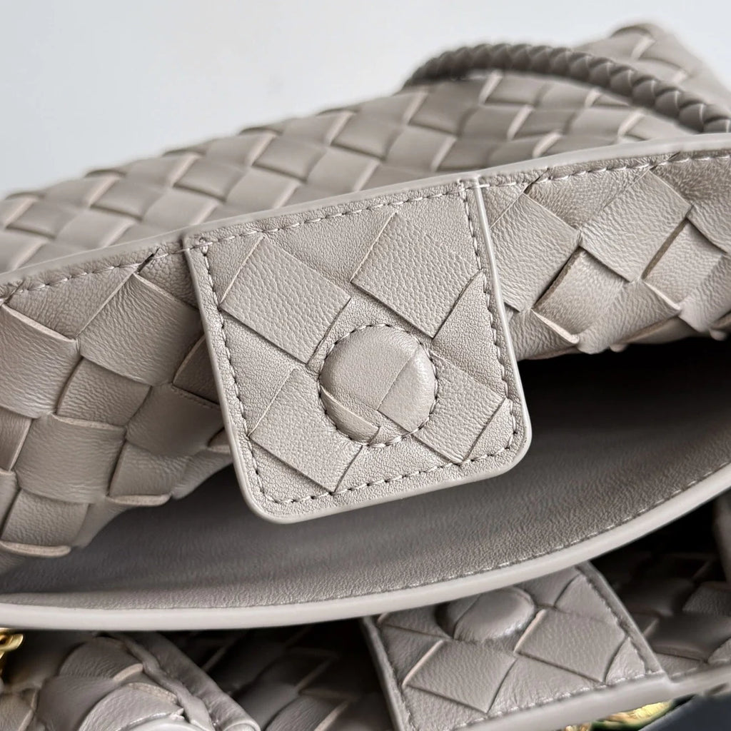 Bottega Veneta Small Andiamo Bag 743568 Suede Light Gray