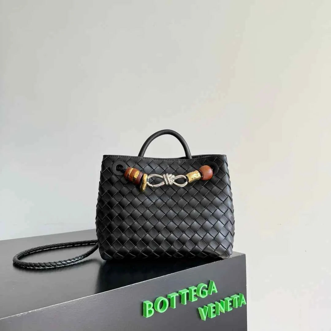Bottega Veneta Small Andiamo Bag in 743568 Lambskin Black Silver