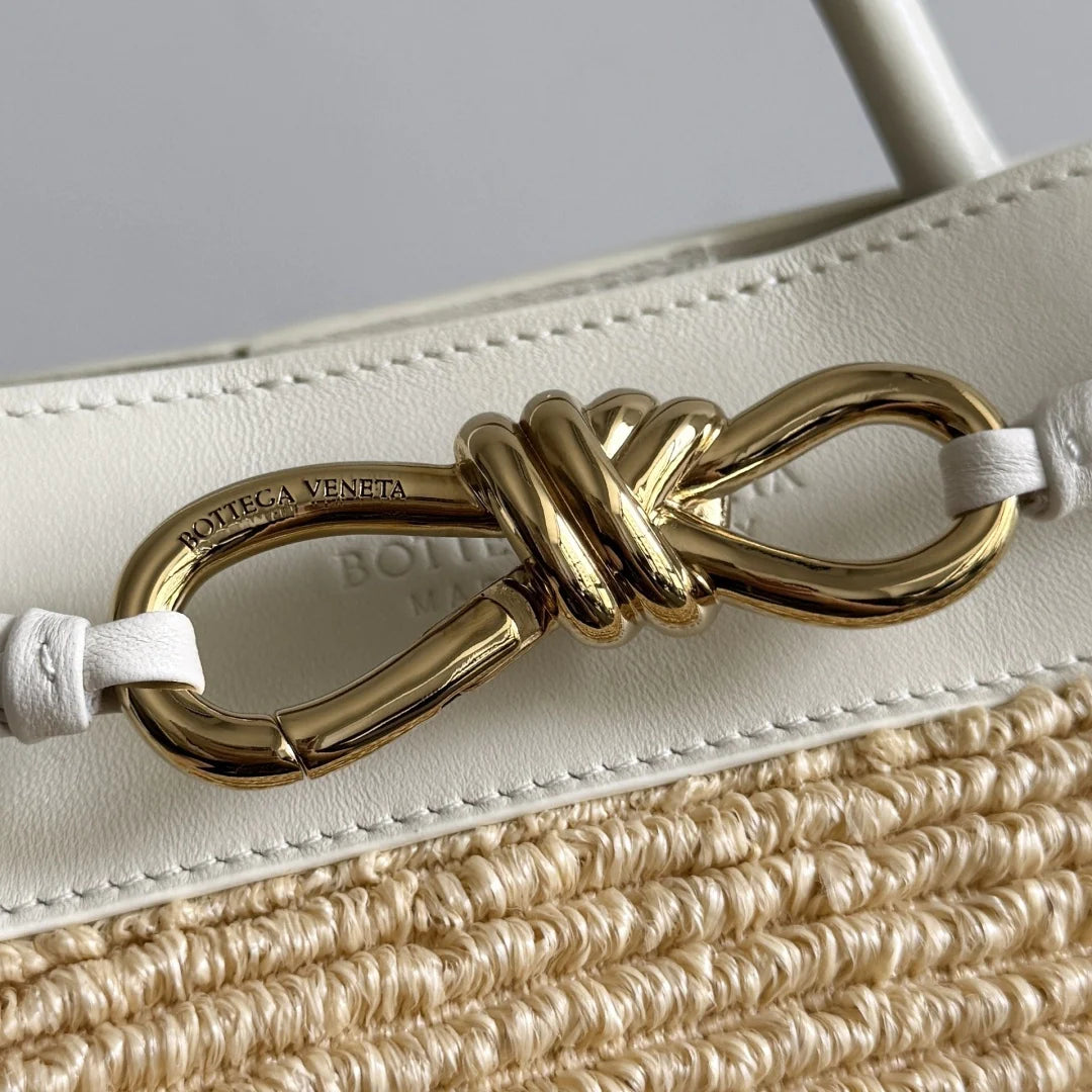 Bottega Veneta Small Andiamo Bag 743568 Raffia Beige