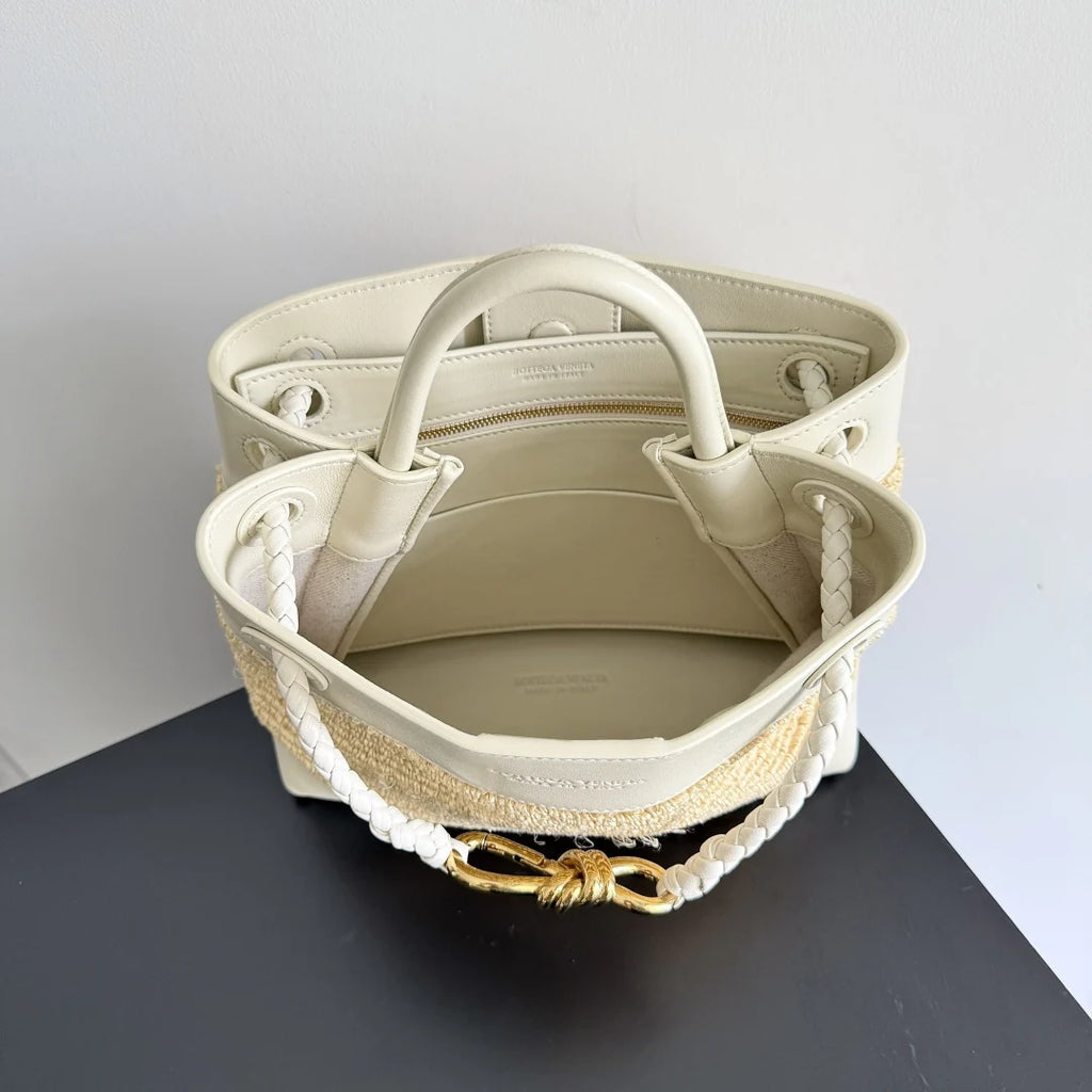 Bottega Veneta Small Andiamo Bag 743568 Raffia Beige