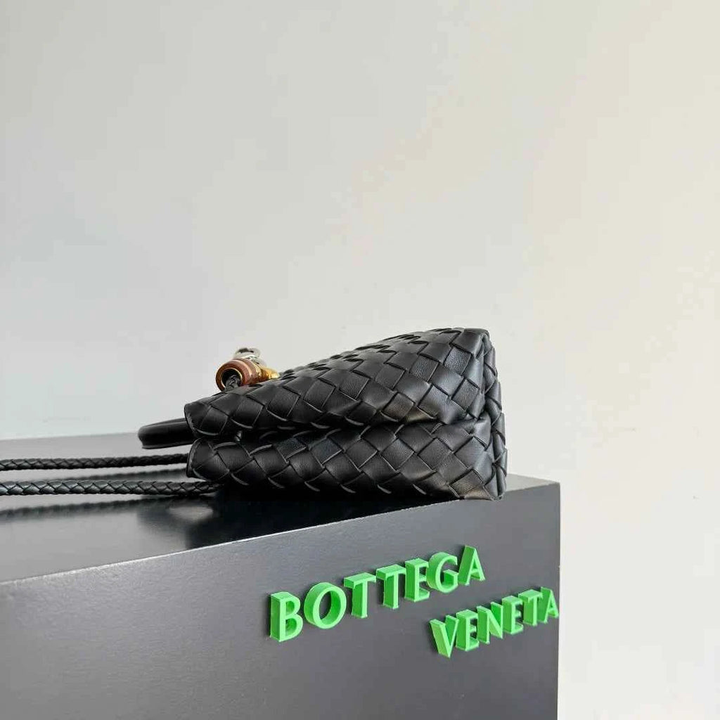 Bottega Veneta Small Andiamo Bag in 743568 Lambskin Black Silver