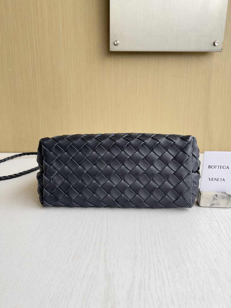 Bottega Veneta Small Andiamo Bag 743568 Lambskin Navy Blue Silver