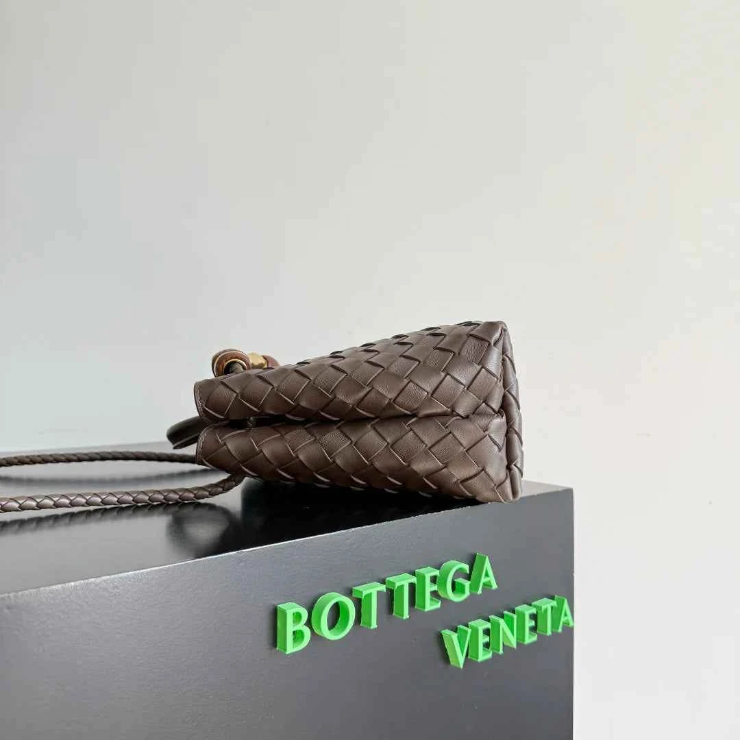 Bottega Veneta Small Andiamo Bag in 743568 Lambskin Coffee