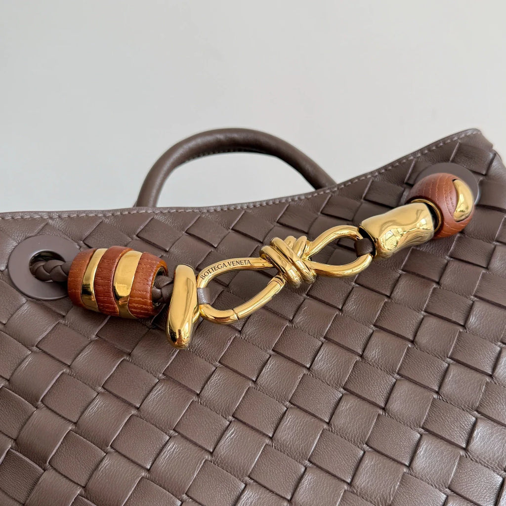 Bottega Veneta Small Andiamo Bag in 743568 Lambskin Coffee