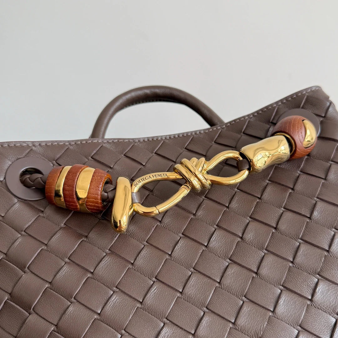 Bottega Veneta Small Andiamo Bag in 743568 Lambskin Coffee