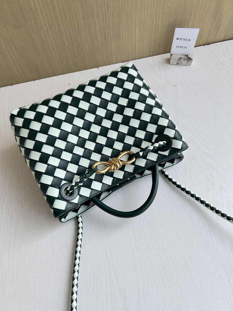 Bottega Veneta Small Andiamo Bag 743568 Lambskin White Green