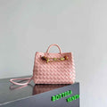 Bottega Veneta Small Andiamo Bag in 743568 Lambskin light pink