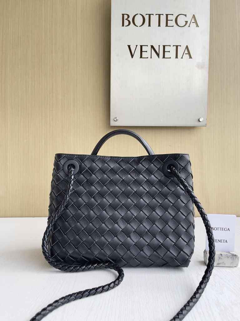 Bottega Veneta Small Andiamo Bag 743568 Lambskin Black Silver