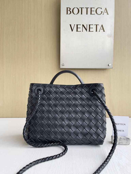 Bottega Veneta Small Andiamo Bag 743568 Lambskin Black Silver