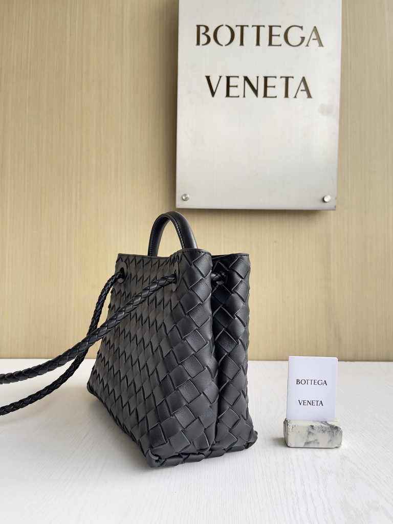 Bottega Veneta Small Andiamo Bag 743568 Lambskin Black Silver