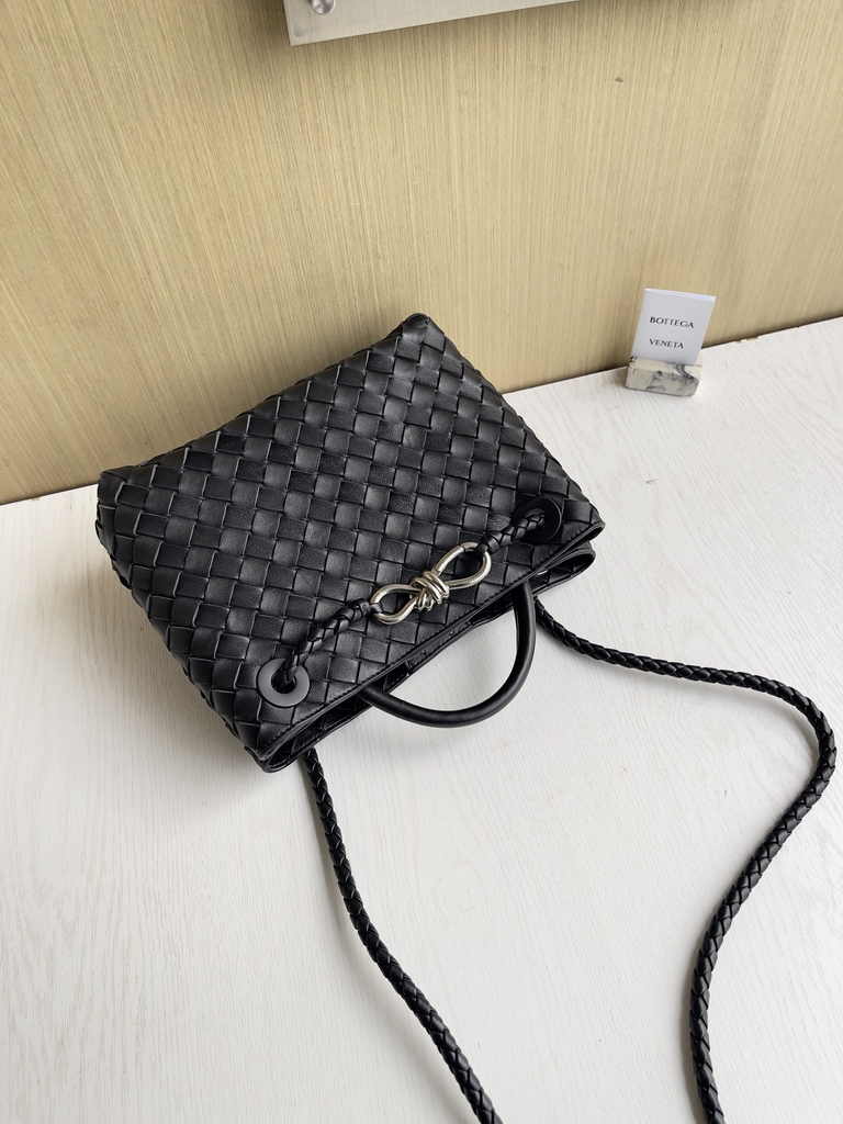 Bottega Veneta Small Andiamo Bag 743568 Lambskin Black Silver