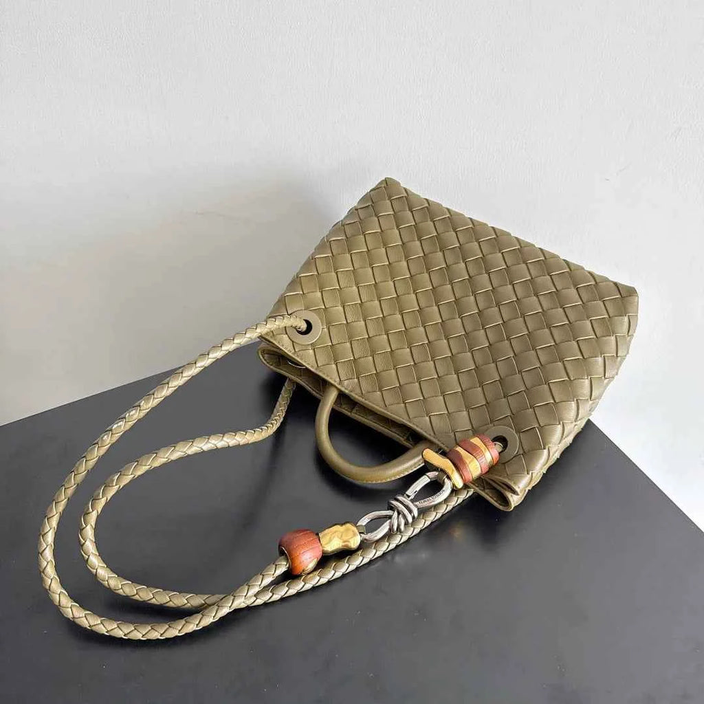 Bottega Veneta Small Andiamo Bag in 743568 Lambskin dark green