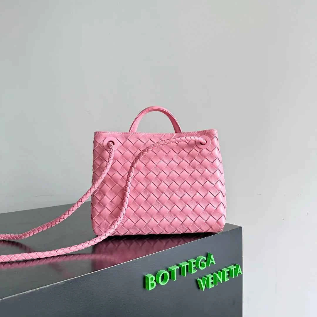 Bottega Veneta Small Andiamo Bag in 743568 Lambskin Pink