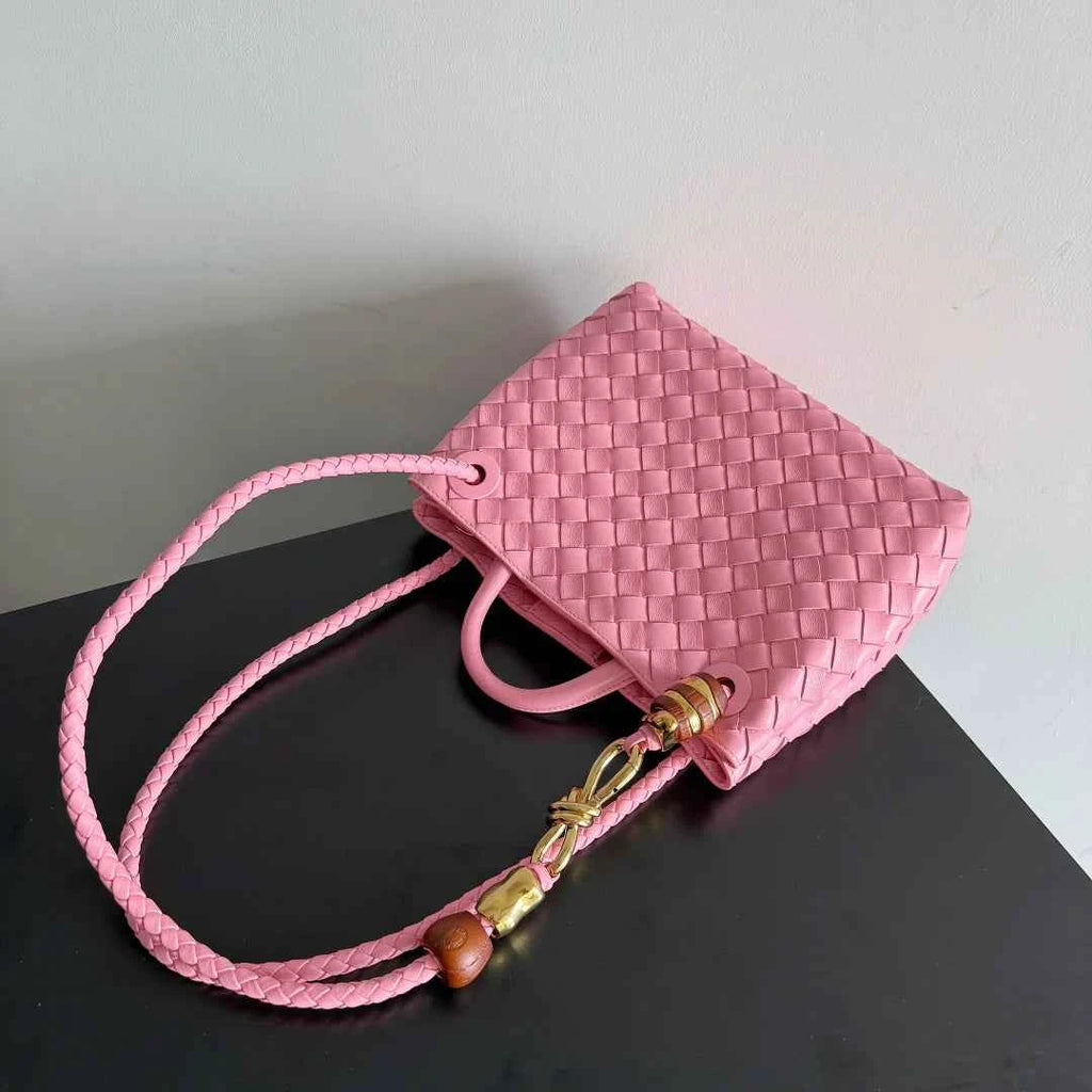 Bottega Veneta Small Andiamo Bag in 743568 Lambskin Pink