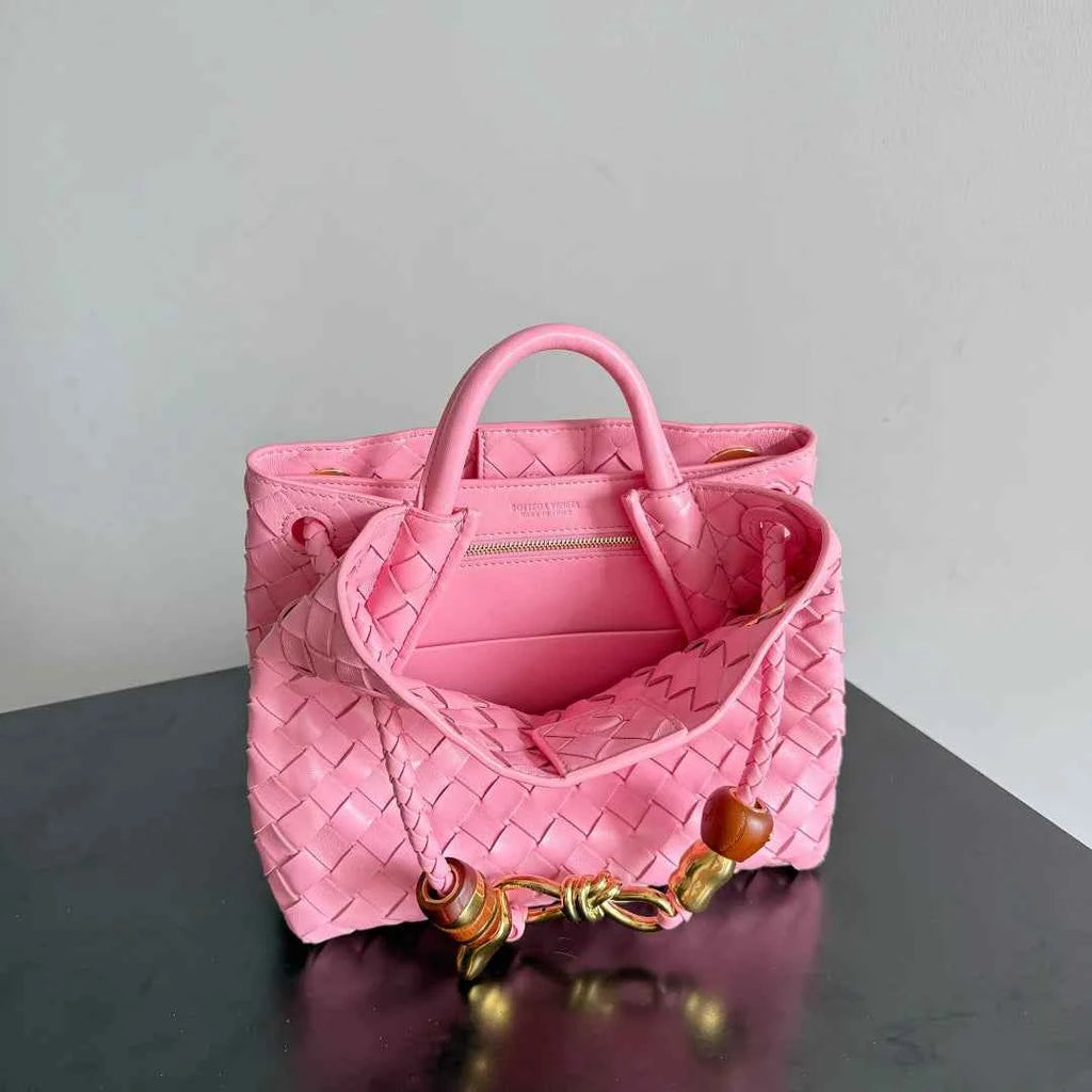 Bottega Veneta Small Andiamo Bag in 743568 Lambskin Pink