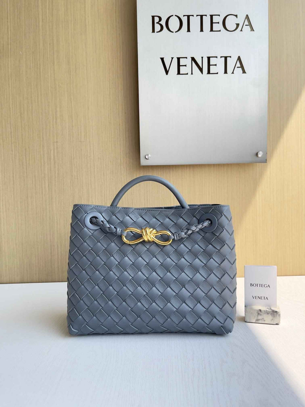 Bottega Veneta Small Andiamo Bag 743568 Lambskin Blue