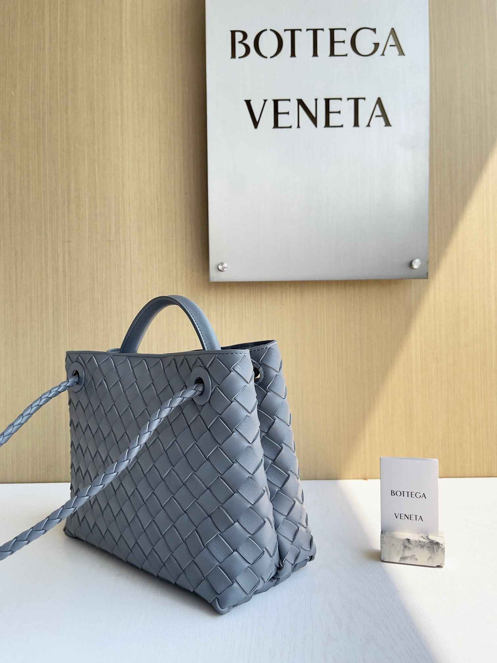 Bottega Veneta Small Andiamo Bag 743568 Lambskin Blue