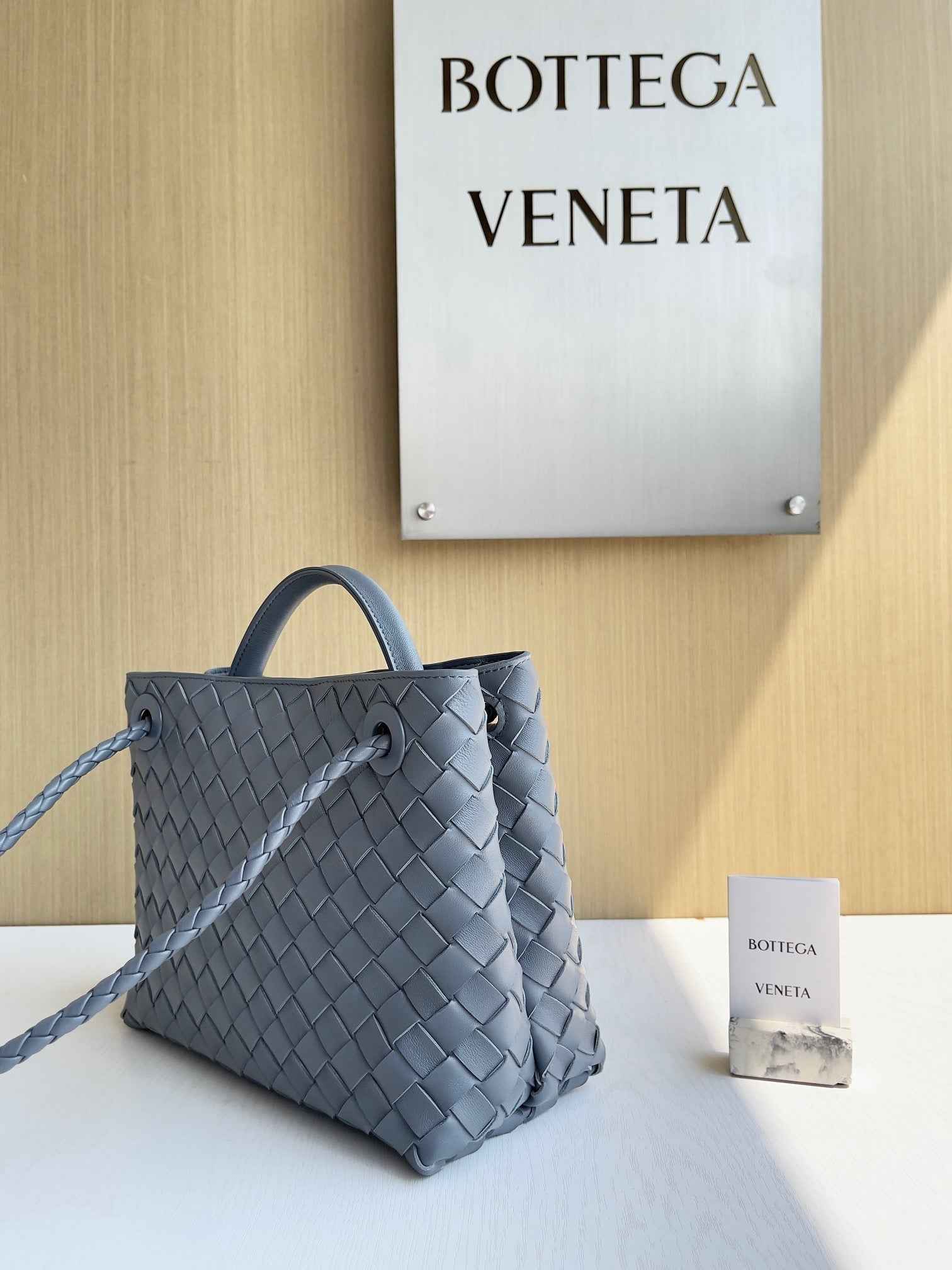 Bottega Veneta Small Andiamo Bag 743568 Lambskin Blue