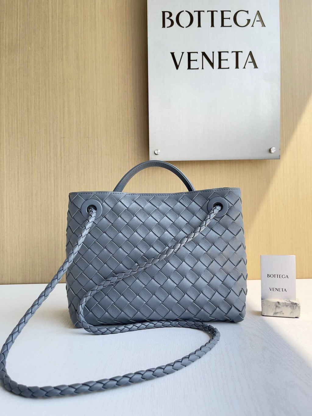 Bottega Veneta Small Andiamo Bag 743568 Lambskin Blue