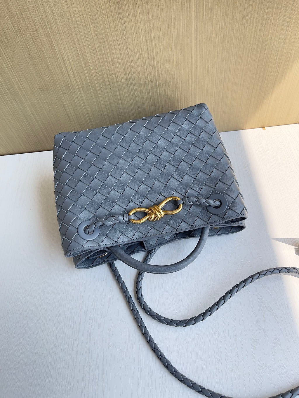 Bottega Veneta Small Andiamo Bag 743568 Lambskin Blue