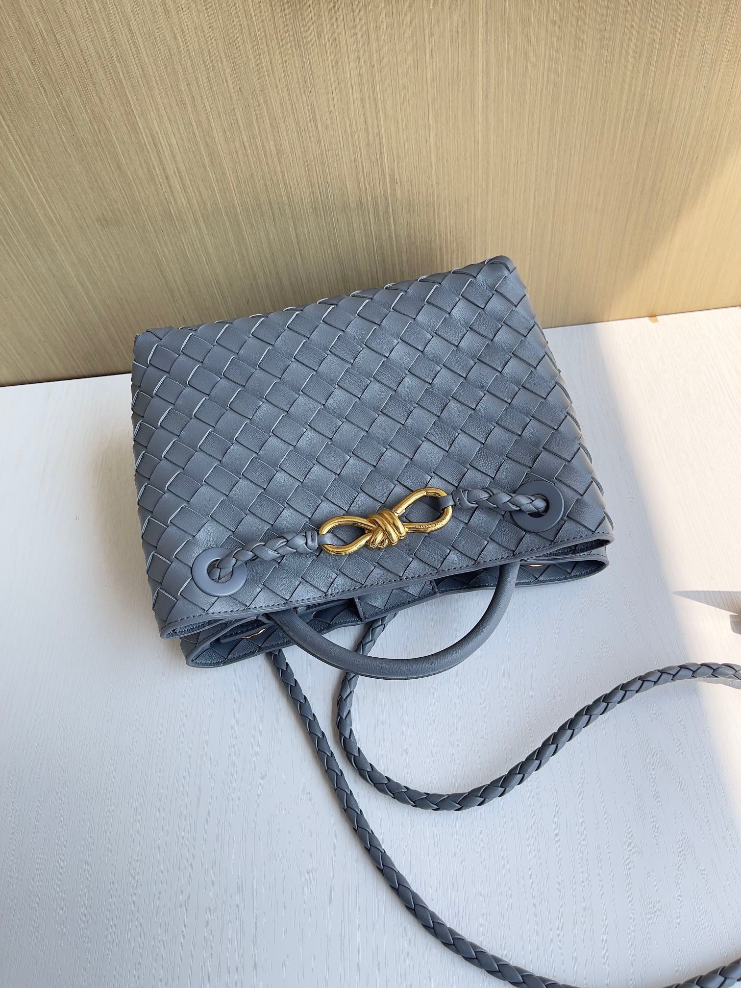 Bottega Veneta Small Andiamo Bag 743568 Lambskin Blue