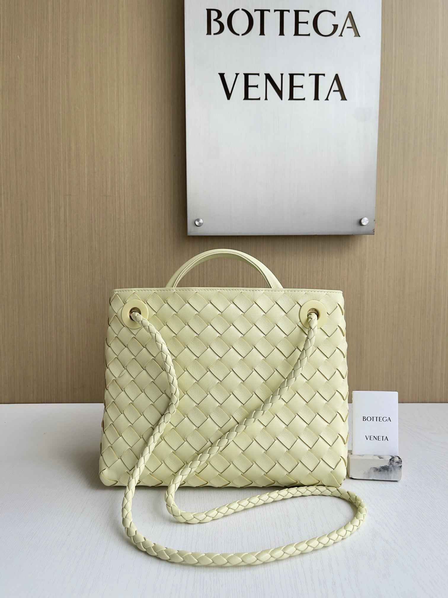 Bottega Veneta Small Andiamo Bag 743568 Lambskin Yellow
