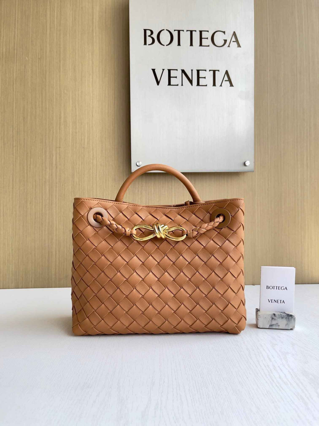 Bottega Veneta Small Andiamo Bag 743568 Lambskin Brown