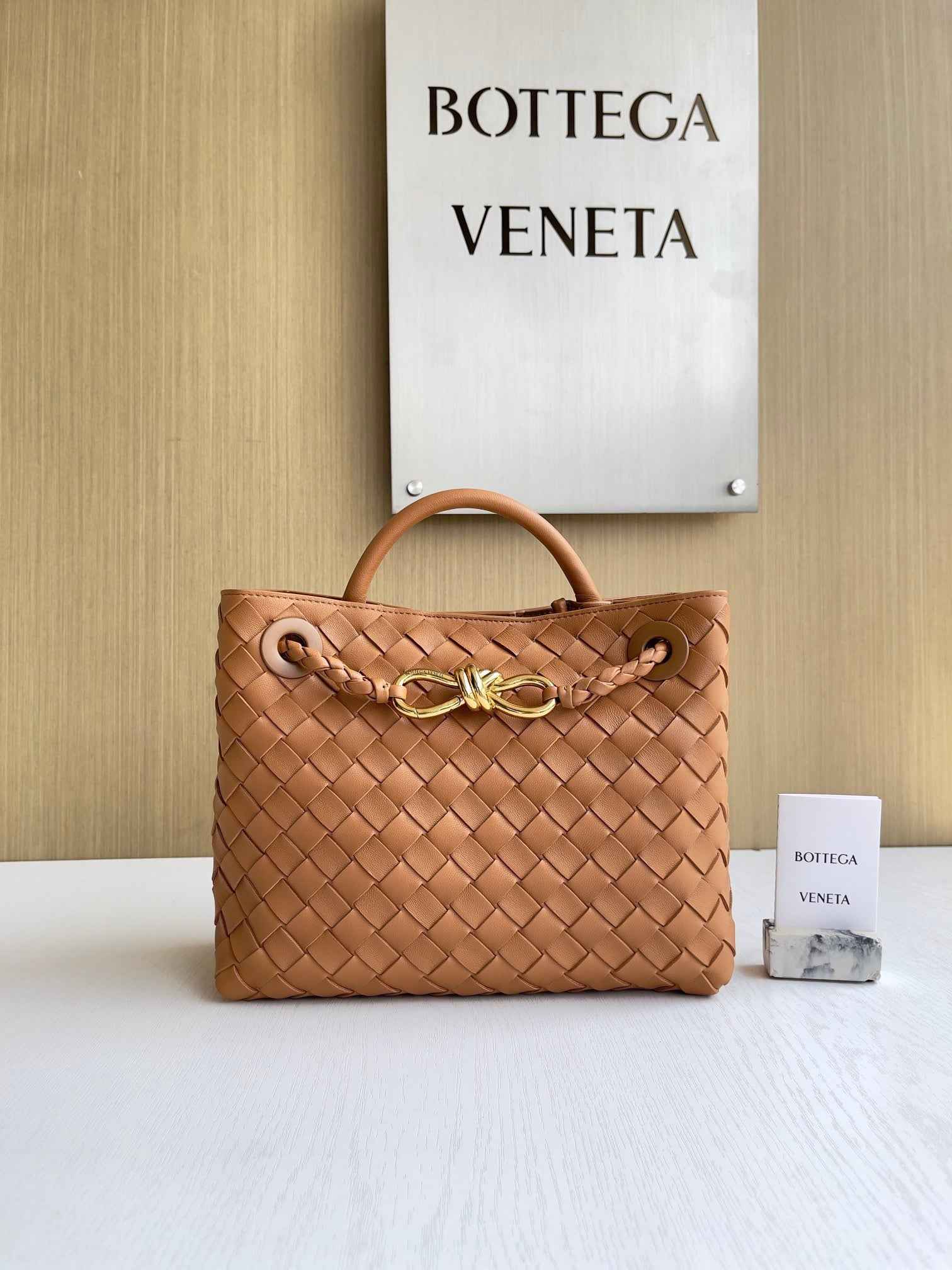 Bottega Veneta Small Andiamo Bag 743568 Lambskin Brown