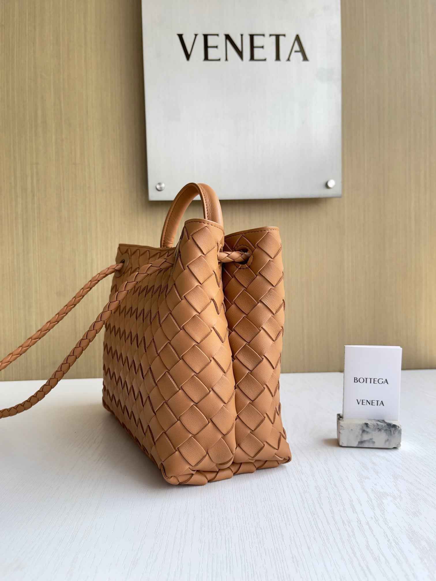 Bottega Veneta Small Andiamo Bag 743568 Lambskin Brown