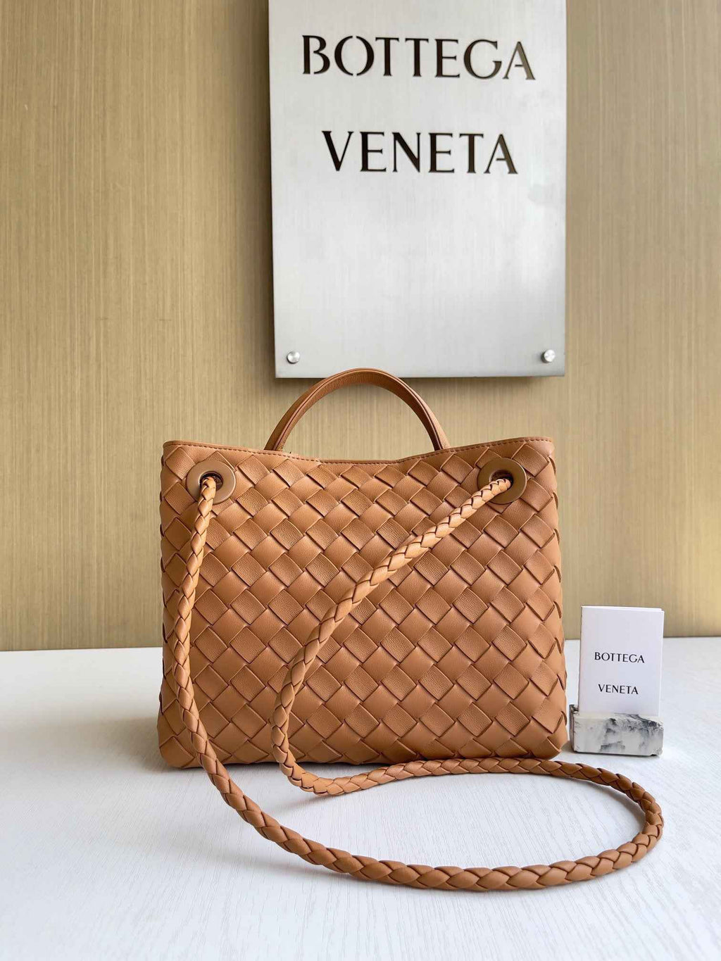 Bottega Veneta Small Andiamo Bag 743568 Lambskin Brown