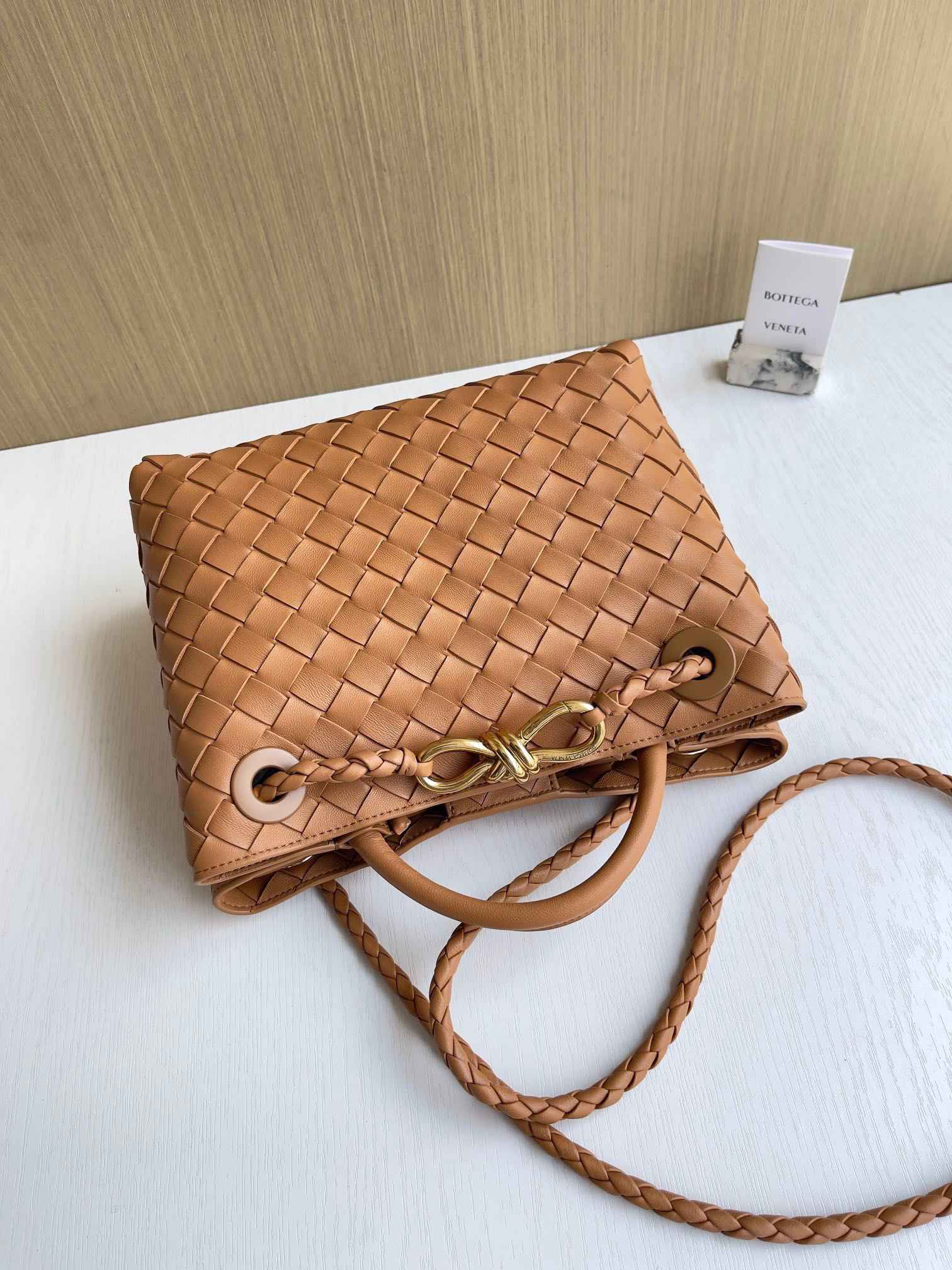 Bottega Veneta Small Andiamo Bag 743568 Lambskin Brown
