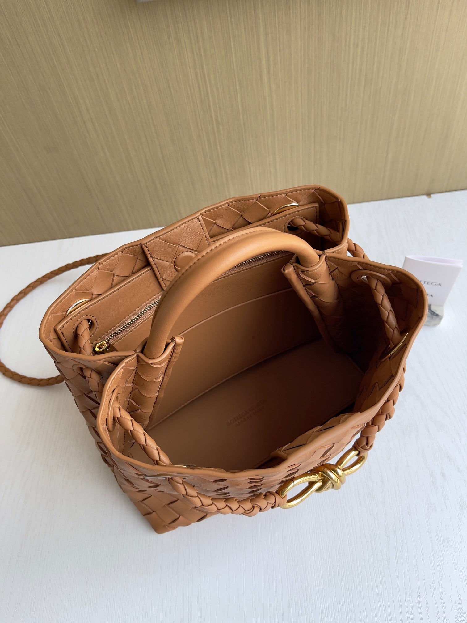 Bottega Veneta Small Andiamo Bag 743568 Lambskin Brown