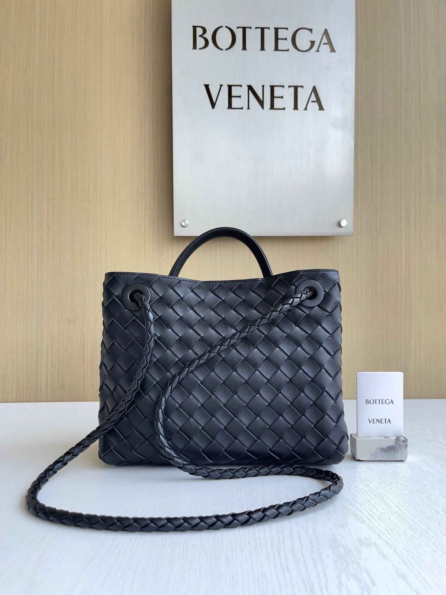 Bottega Veneta Small Andiamo Bag 743568 Lambskin Black