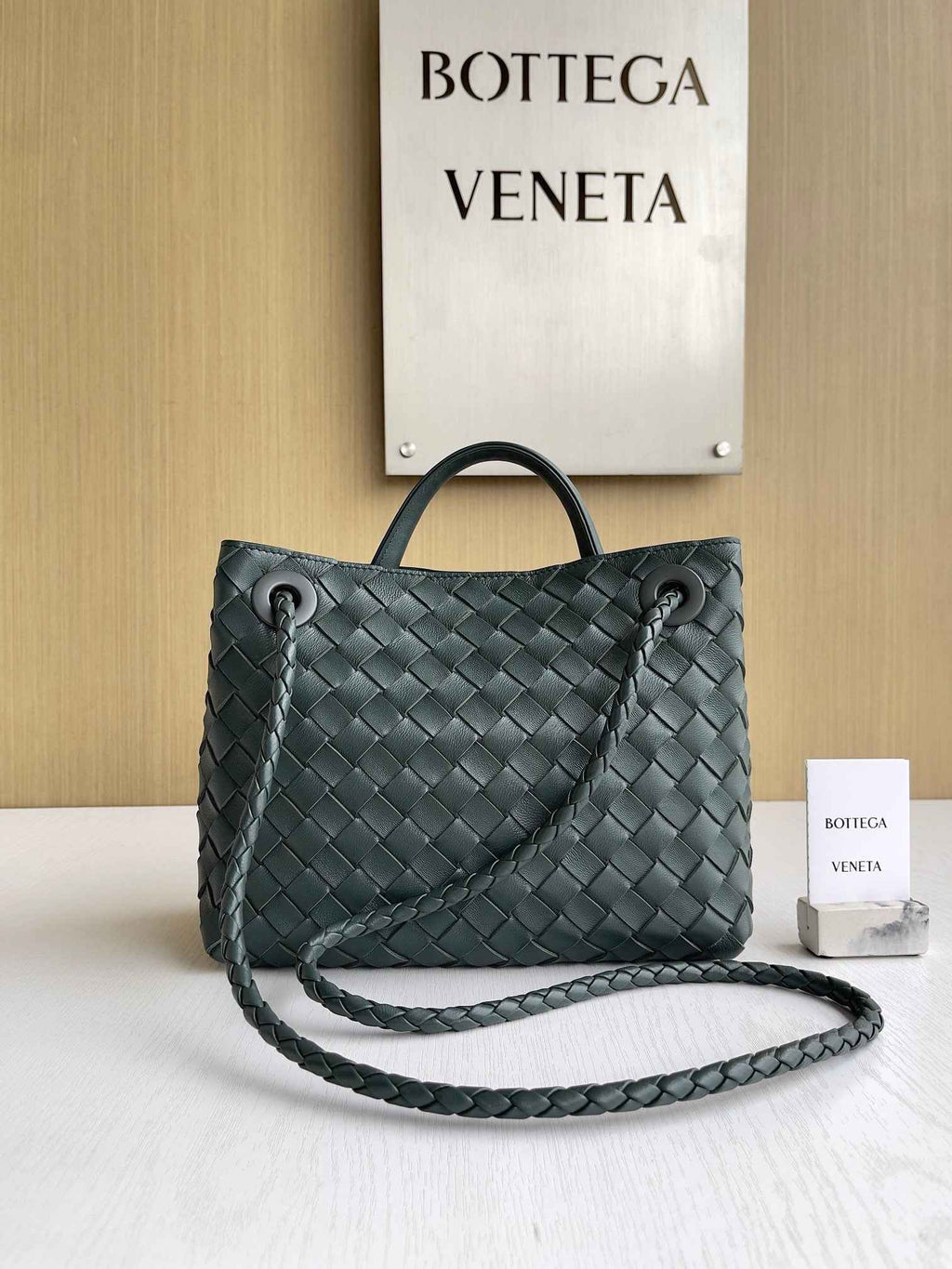 Bottega Veneta Small Andiamo Bag 743568 Lambskin Dark Green