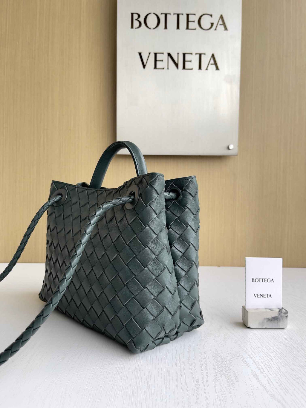 Bottega Veneta Small Andiamo Bag 743568 Lambskin Dark Green