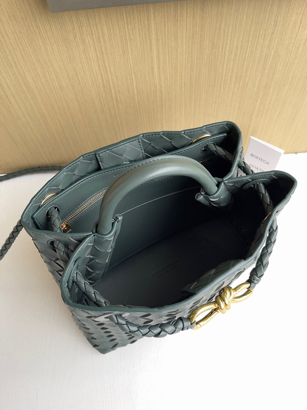 Bottega Veneta Small Andiamo Bag 743568 Lambskin Dark Green